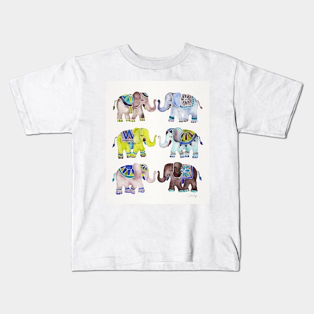 cool elephants Kids T-Shirt by CatCoq